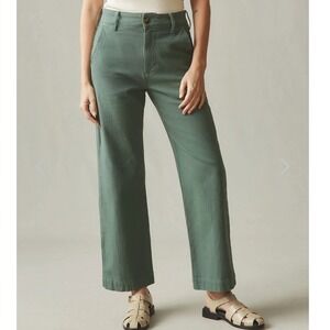American Giant Womens Wide Leg Pant Size 6 Fern Green High Rise NWOT $150 Online